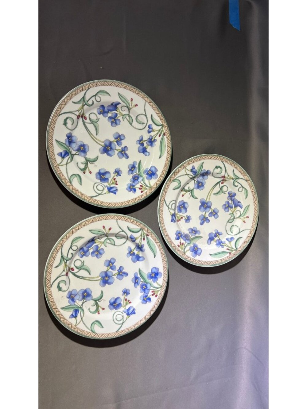 Dansk Umbrian Flowers 9" Salad Plates - Set Of 3